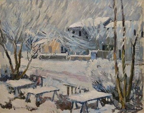Coin De Village Sous La Neige - view 1