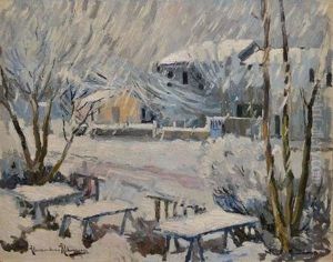 Coin De Village Sous La Neige by Alexandre Altmann