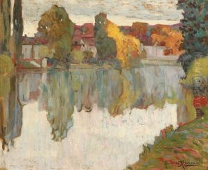 Houses Along A River by Alexandre Altmann