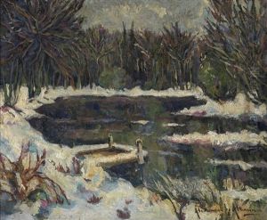 Winter Landscape With River
