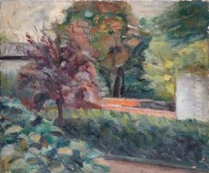 Allee Avec Arbre Et Maison Au Fond by Alexandre Altmann