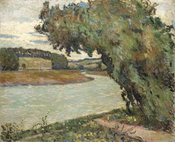 On The Riverbank At Dusk - view 1