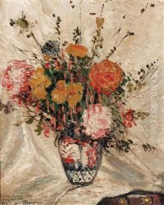 Flowers Against A White Drape