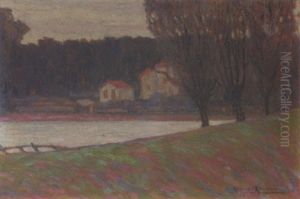 Autumn Trees On The Riverbank by Alexandre Altmann