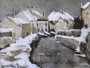 Village En Hiver by Alexandre Altmann