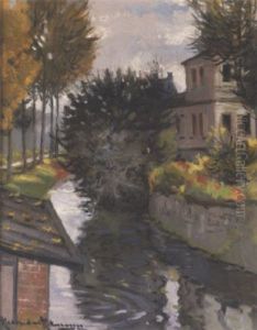 A House By A River In Springtime by Alexandre Altmann