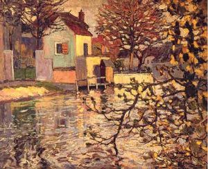 Fluslandschaft Mit Hausern In Nemours