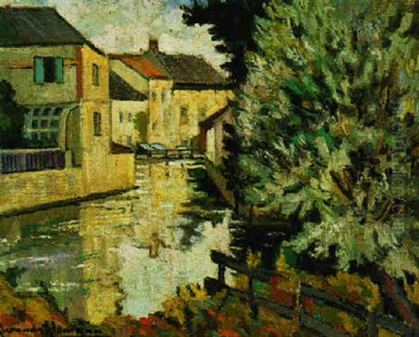 Landscape With Houses By A River - view 1