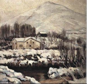 Village In The Snow by Alexandre Altmann