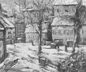 A Snowy Street Scene by Alexandre Altmann