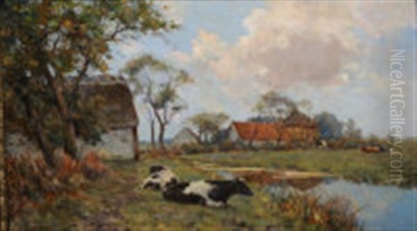 A Farm Landscape With Cows - view 1