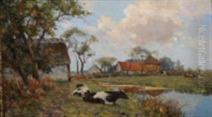 A Farm Landscape With Cows by Gerard Altmann