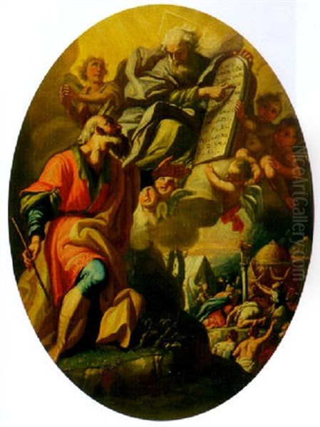 Moses Receiving The Ten Commandments - view 1