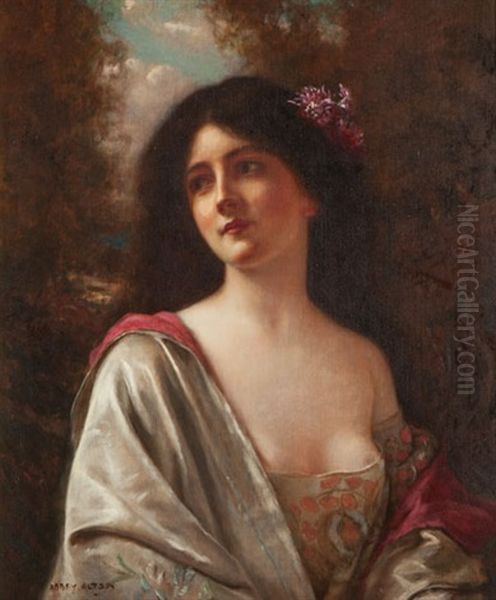 Girl With A Chrysanthemum In Her Hair - view 1