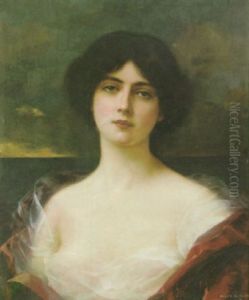 A Portrait Of A Lady With A Ruby Red Dress
