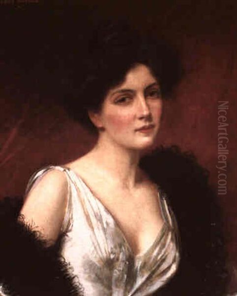 Portrait Of A Woman With A Feather Boa - view 1