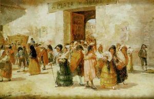 Saliendo De Los Toros En La Feria De San Isidro by Emilio Alvarez Diaz