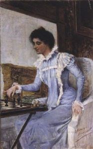 Dama Jugando Al Ajedrez