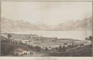 Vue De Vevey by Johann Ludwig Aberli