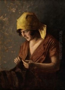 Mujer Cosiendo by Ventura Alvarez Sala