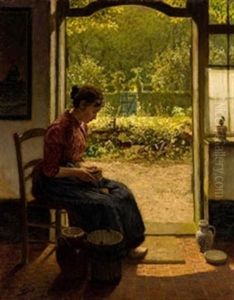 Mujer Pelando Patatas