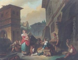 A Street Scene With Vegetable Sellers