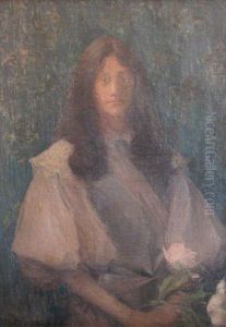 Woman With Flowers by Edmond-Francois Aman-Jean
