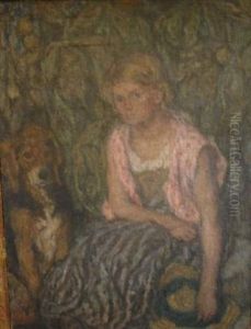 Portrait De Fillette by Edmond-Francois Aman-Jean