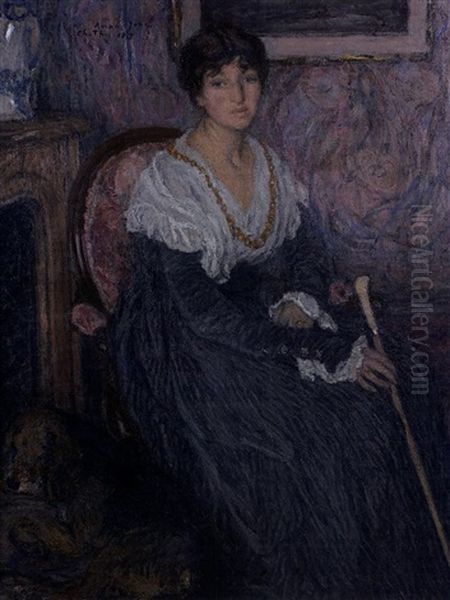 Portrait De Charlotte Aman-jean Nee Simon (fille Du Peintre Lucien Simon) - view 1