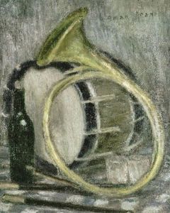 Stilleben Mit Horn, Flasche Und Trommel Stilleben Mit Horn, Flasche Und Trommel