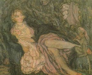 Reverie A La Poupee by Edmond-Francois Aman-Jean