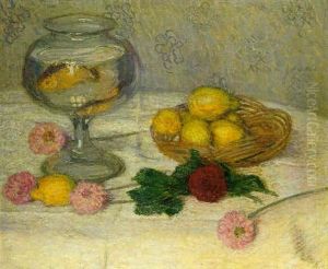 Nature Morte Aux Citrons Et Aquarium by Edmond-Francois Aman-Jean