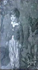 Petit Garcon Aux Chiens by Edmond-Francois Aman-Jean