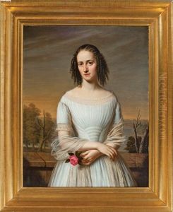 Portrait Of Marie Constance Conway (1822-1854) by Jacques Guillaume Lucien Amans