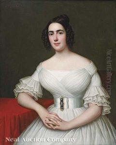 Portrait Of Augustine Massicot Tanneret by Jacques Guillaume Lucien Amans