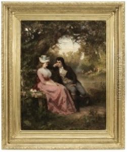 A Romantic Meeting by Wilhelm Amberg