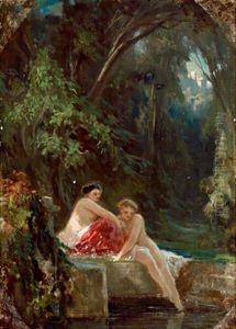 Badende Nymphen by Wilhelm Amberg