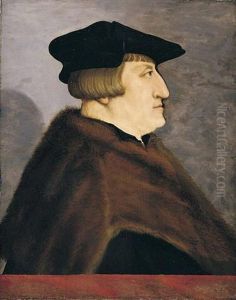 Portrait Of A Gentleman Wearing A Black Hat And Jacket With A Fur Coat, Before A Parapet
