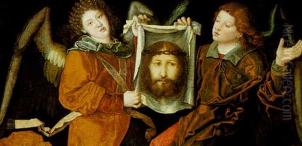 The Sudarium Of Saint Veronica Supported By Angels - view 1