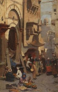 Au Caire by Raphael von Ambros