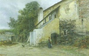 Innenhof Mit Figurlicher Staffage by Wilhelm Ambros