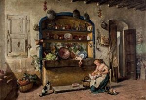 Interior De Cocina by Manuel Amell