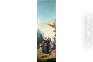 El Militar Y La Senora (after Goya) by Francisco-Javier Amerigo y Aparici
