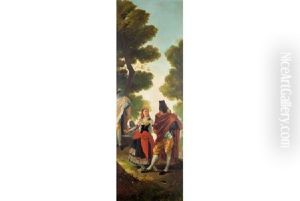 La Maja Y Los Embozados (fragmento) (after Goya) by Francisco-Javier Amerigo y Aparici