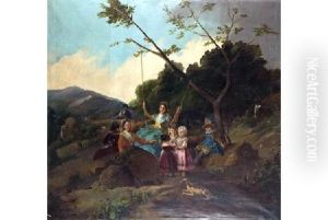 El Columpio (after Goya) by Francisco-Javier Amerigo y Aparici