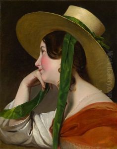 Madchen Mit Strohhut by Friedrich von Amerling