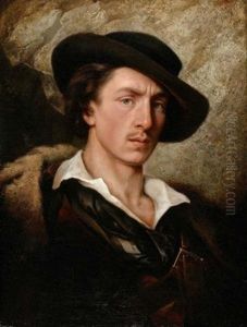 Junger Mann Mit Hut by Friedrich von Amerling