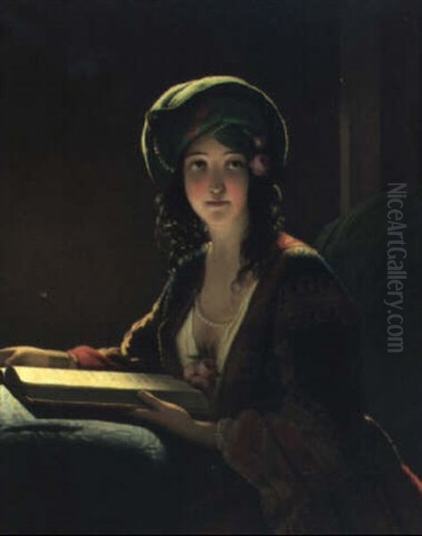 Lesendes Madchen Mit Turban - view 1