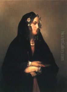 A Portrait Of A Young Girl With A Prayer Book by Friedrich von Amerling