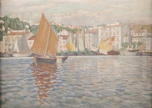 Der Hafen Von Pirano by Eduard Ameseder